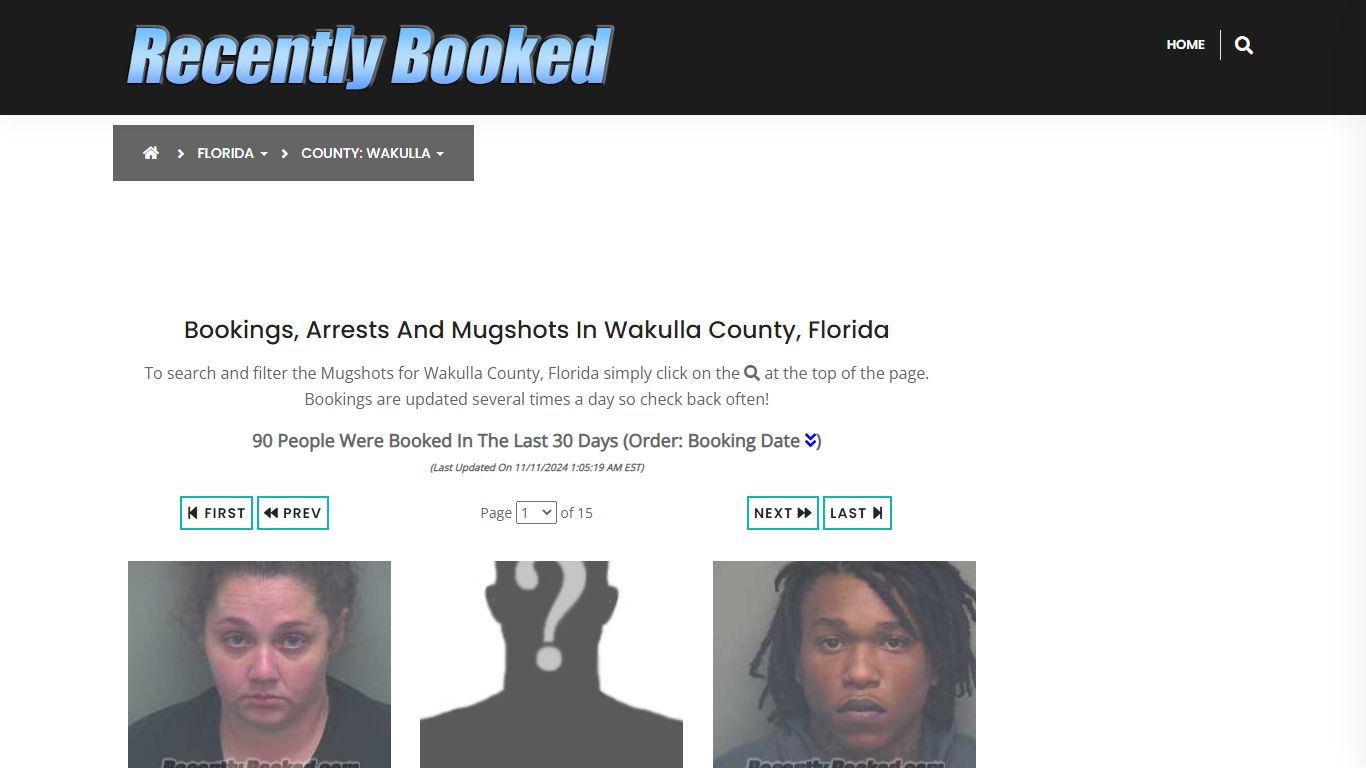 Bookings, Arrests and Mugshots in Wakulla County, Florida - Recently Booked