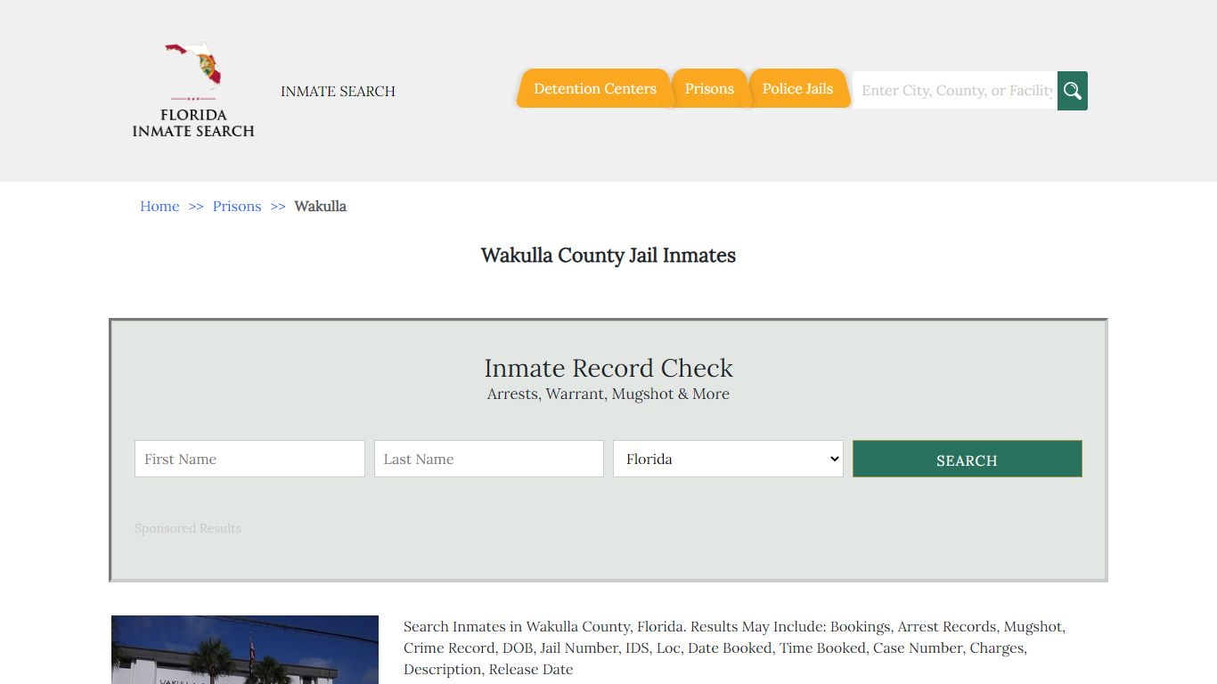 Wakulla County Jail Inmates - Florida Inmate Search