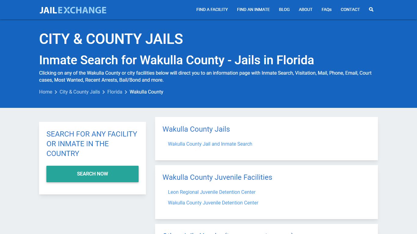 Inmate Search for Wakulla County | Jails in Florida - Jail Exchange