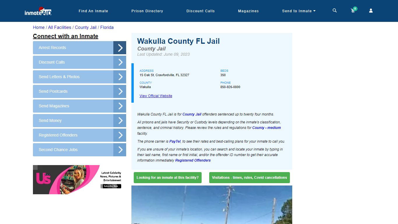 Wakulla County FL Jail - Inmate Locator - Crawfordville, FL